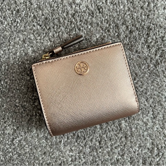 Tory Burch Handbags - Tory Burch rose gold color small Bi-fold wallet NWT